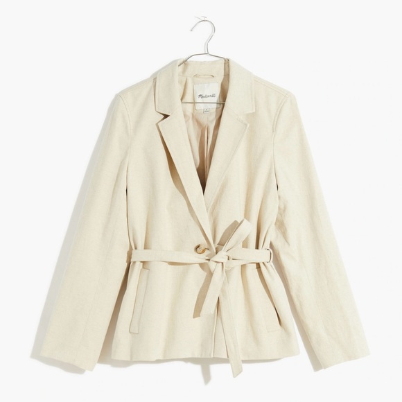 Madewell Jackets & Blazers - Madewell Cotton-Linen Belted Blazer XS